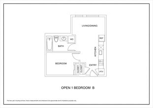 Open One Bed 404 floor plan
